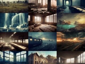 【ポストアポカリプス、廃墟背景】著作権フリーの高解像度画像（100枚）(Game Material Store) [d_262221]