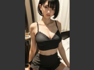 巨乳なショートボブの美女がホテルで脱がされちゃうヌード写真集【AI妄想グラビア写真集】(やなせ) [d_284660]