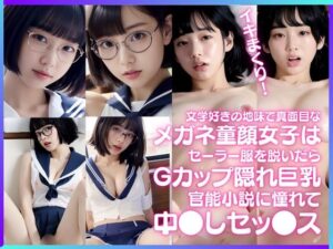 文学好きの地味で真面目なメガネ童顔少女は、セーラー服を脱いだらGカップ隠れ巨乳！官能小説に憧れて中●しセッ●ス(ChickenToPotato2.0) [d_304221]