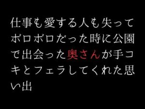 仕事も愛する人も失ってボロボロだった時に公園で出会った奥さんが手コキとフェラしてくれた思い出(first impression) [d_304954]