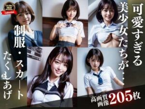 可愛すぎる美少女達が制服を、スカートをたくし上げる(高画質撮影会) [d_307868]