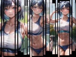 陸上ってイイね、青髪筋肉美女 149枚(AIイラストラボ) [d_310718]