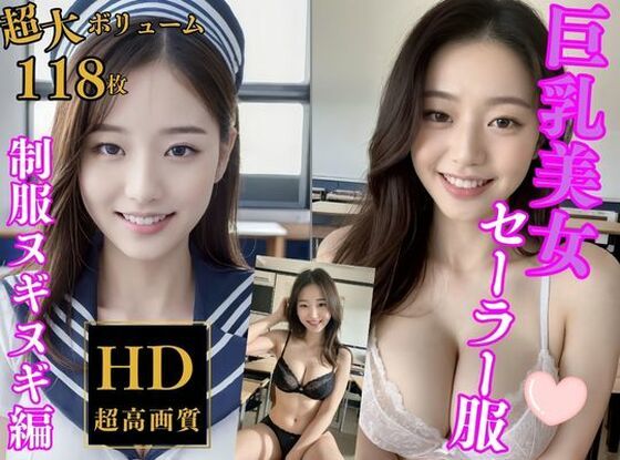 巨乳美女のセーラー服を超特殊メガネで透視してみた【透視メガネ編】(巨乳美女) [d_310835]