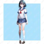 【立ち絵素材】 セーラー服少女_表情差分14種_服装差分3種(Min) [d_311580]