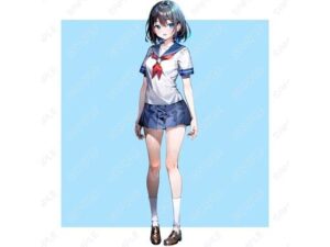 【立ち絵素材】 セーラー服少女_表情差分14種_服装差分3種(Min) [d_311580]