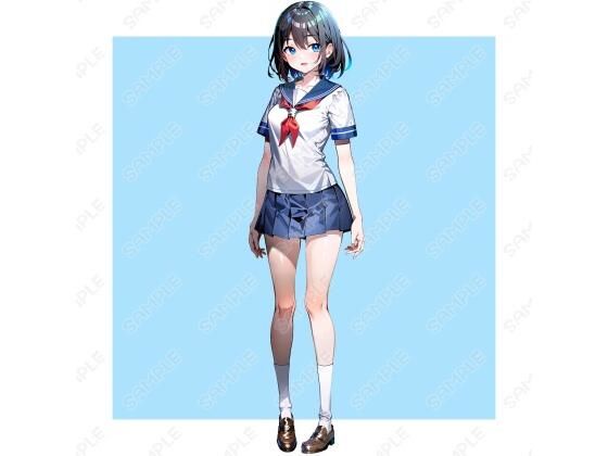 【立ち絵素材】 セーラー服少女_表情差分14種_服装差分3種(Min) [d_311580]