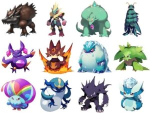 【アニメ調のモンスター立ち絵2】著作権フリーの高解像度画像（100枚）(Game Material Store) [d_265701]