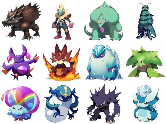 【アニメ調のモンスター立ち絵2】著作権フリーの高解像度画像（100枚）(Game Material Store) [d_265701]