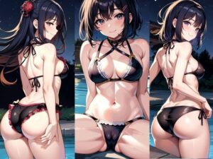 ナイトプールで美女の尻を眺めてたら股を広げて誘惑してきた【CG集】(秋野美女研究所) [d_289144]