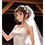 AIに描かせたウェディングドレス姿の女の子(オレンジクリエイト・みかんソフト) [d_313880]