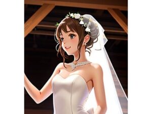 AIに描かせたウェディングドレス姿の女の子(オレンジクリエイト・みかんソフト) [d_313880]