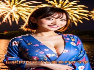 伝統的な花火と美女のコラボ(KD出版) [d_316180]