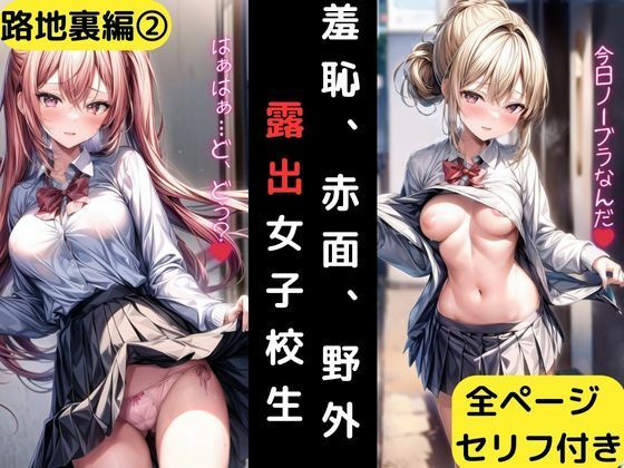 羞恥、赤面、野外露出女子校生 路地裏編2(くちゃまる) [d_317991]