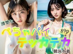 【清楚なぺちゃパイ】テッカテカ競泳水着(極太バッハ) [d_318174]