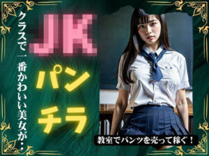 JKパンチラ！クラスで一番かわいい美女が教室でパンツを売って稼ぎまくる！(今晩のおかずプロモーション) [d_322778]