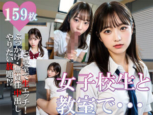 ギャルっぽいJKと教室でエッチしちゃうCG集(港区物語) [d_322914]