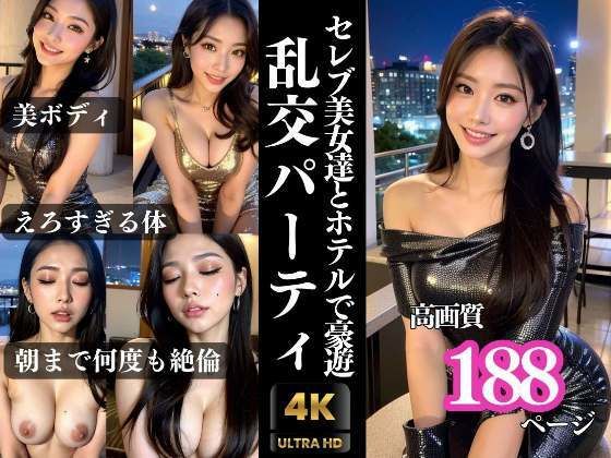 セレブ美女達とホテルで豪遊 乱交パーティ(200円均一その2) [d_324602]