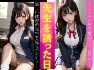 145センチの童顔ロリ巨乳が先生を誘惑！厳しい体育の先生にパンチラ攻撃スペシャル(激安変態仮面) [d_325175]