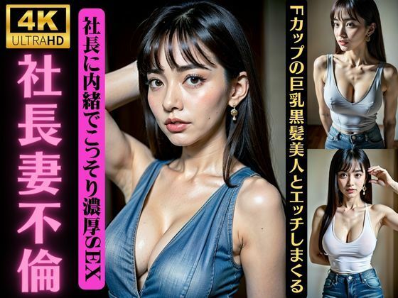 社長妻不倫！旦那に隠れてこっそり濃厚SEX！Fカップの巨乳黒髪美人とエッチしまくる(ワンピース企画) [d_327054]