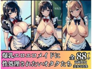爆乳エロエロメイドに性処理されたいオタクたち(AIの悪戯) [d_330067]