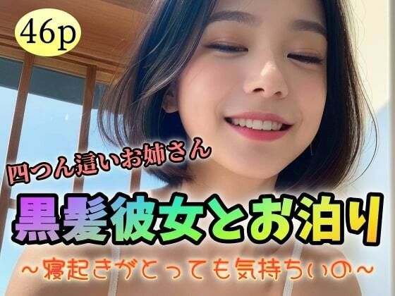 【四つん這いお姉さん】黒髪彼女とお泊り〜寝起きがとっても気持ちいの〜(極太バッハ) [d_331192]