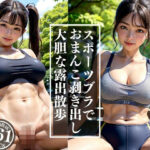 スポーツブラでおまんこ剥き出し大胆な露出散歩！(お買い得AIラボ) [d_331608]