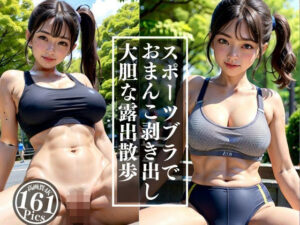 スポーツブラでおまんこ剥き出し大胆な露出散歩！(お買い得AIラボ) [d_331608]