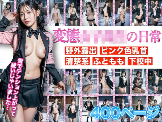 【雪の中で脱いじゃった】変態女子校生の日常 Vol.01(AI Photographer JAPAN) [d_332386]