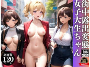 街中露出変態女子大生ちゃん(I LOVE AI) [d_334695]