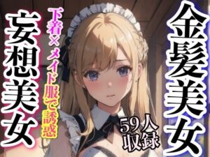 金髪美女 下着姿で誘惑 妄想メイド(下着で妄想) [d_335650]