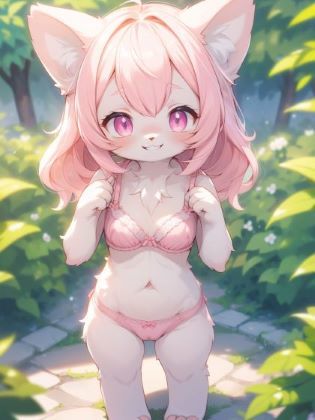 下着姿のケモ耳娘(AI Fairy) [d_338626]