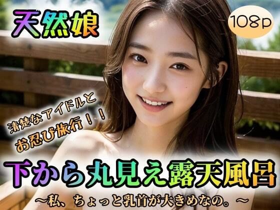 【天然娘】清楚なアイドルとお忍び旅行！！下から丸見え露天風呂〜私、ちょっと乳首が大きめなの。〜(エスカルゴジョー) [d_341003]