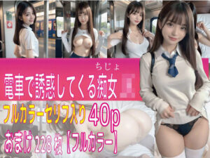 電車で誘惑してくる痴女女子校生(AIコスプレ美女) [d_341336]