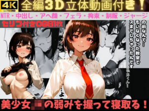 【4K】【全編3D化】美少女JKの弱みを握り寝取る！現役モデルの彼氏と秘密の恋愛をしていたが、キスを盗撮されてしまう…。それを脅しにフェラやセックスなど好き放題に。拘束・目隠し・アヘ顔まで。制服＆ジャージあり！【全セリフありのNTR】(フェチ堂) [d_342112]