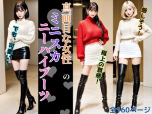 真面目な女性のミニスカニーハイブーツ – Serious Women’s Mini Skirt High Boots(あらぶるま) [d_333438]