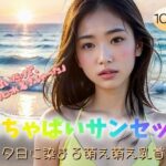 【マイクロ水着】ぺちゃぱいサンセット〜夕日に染まる萌え萌え乳首〜「ちっぱいだけどマイクロ水着きちゃった」」(極太バッハ) [d_341868]