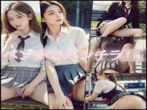 ベンチでパンチラJK(AI Library) [d_342266]