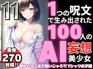 1つの呪文で生み出された100人のAI妄想美少女-11【何からナニまで脱いじゃう？！Yシャツ女子編】(AIヒロイン研究会) [d_343593]