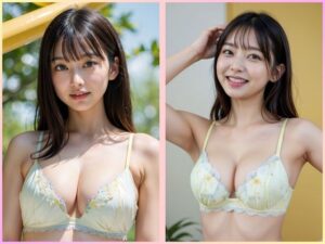 AI生成美女写真集12:黄色と緑の下着多め(ゆるふわAI) [d_348114]