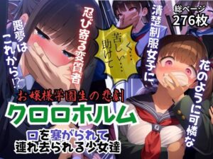 クロロホルムで口を塞がれて連れ去られるお嬢様学園の少女達(AI欲イラスト屋さん：わんたんめん) [d_348986]