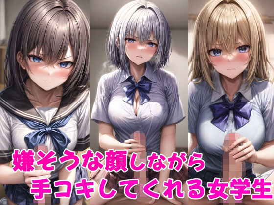 嫌そうな顔しながら手コキしてくれる女学生(雪月花) [d_349035]