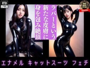 ラバーという新たな皮膚に身を包み絶頂 エナメルキャットスーツフェチ(AIソルト) [d_350283]