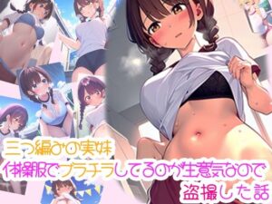 三つ編みの実妹が体操服でブラチラしてるのが生意気なので盗撮した話(みるく娘) [d_350585]