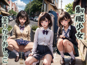 制服少女笑いかけおしっこ(ネオンノクターン) [d_350864]