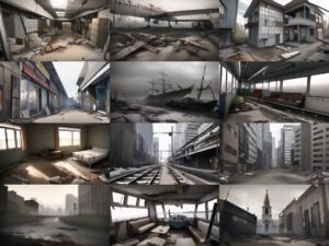 【アニメ調の廃墟系背景】著作権フリーの高解像度画像（100枚）(Game Material Store) [d_265880]