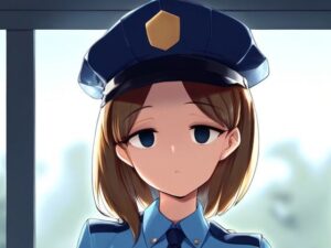 婦警の女の子が催●にかかってスカートをたくし上げている画像(催●スキ) [d_357843]
