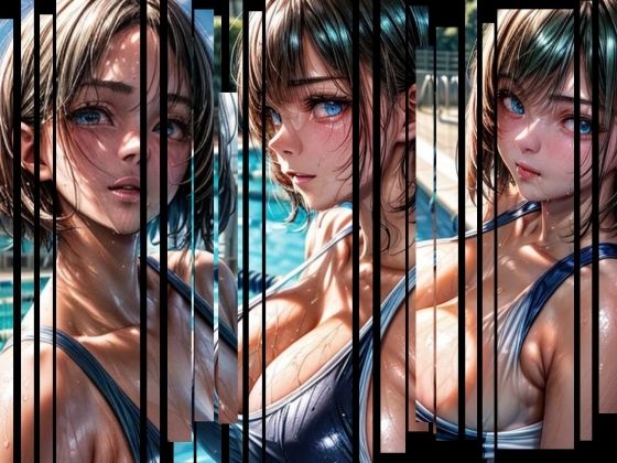 青い瞳の競泳水着(AIイラストラボ) [d_360101]