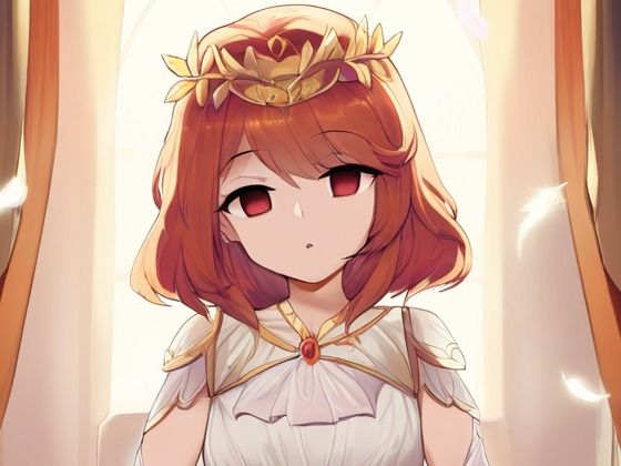 お姫様の女の子が催●にかかってスカートをたくし上げている画像(催●スキ) [d_360540]