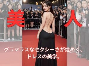 レッドカーペットの誘惑:セクシードレスとお尻(AI美女) [d_327369]