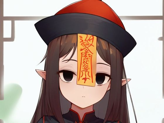 キョンシーの女の子が催●にかかってスカートをたくし上げている画像(催●スキ) [d_362310]